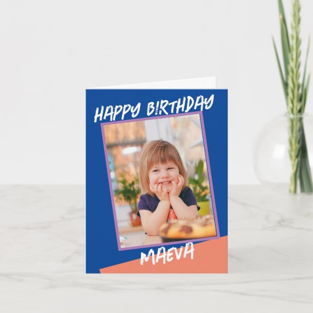 Tarjeta Chicas de fotografía de escritura de cumpleaños fe (Anverso)