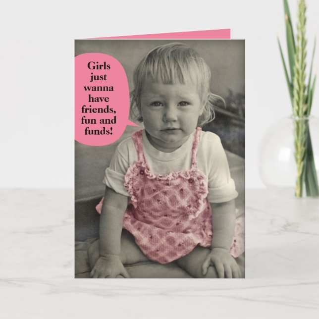 Tarjeta Chicas de fotos de época solo quieren divertirse y (Anverso)