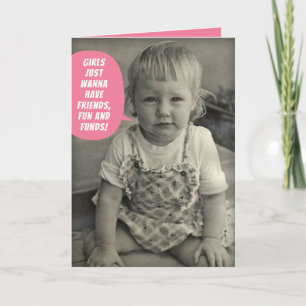 Tarjeta Chicas de fotos de la época cute quieren tener ami