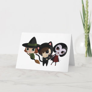 Tarjeta Chicas de Halloween