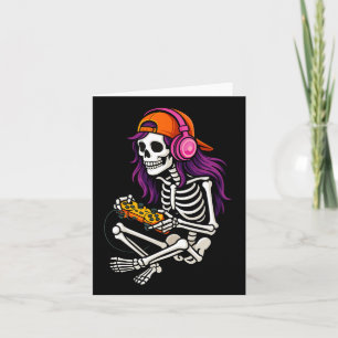 Tarjeta Chicas de Halloween - Gamer Skeleton - Video de mu