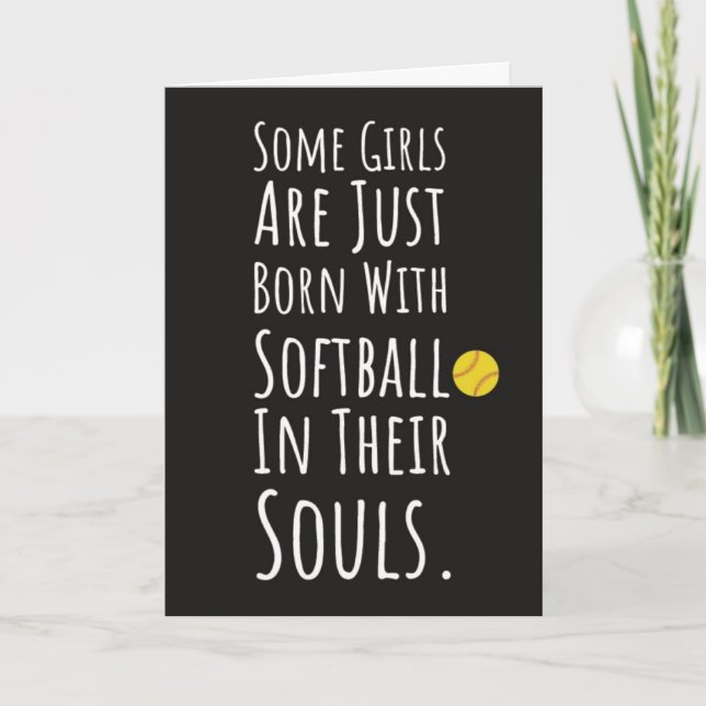 Tarjeta Chicas De Jugadores De Cartas De Softball Para Niñ (Anverso)