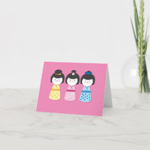 Tarjeta Chicas de Kokeshi