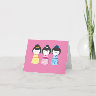 Tarjeta Chicas de Kokeshi