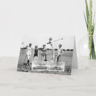 Tarjeta Chicas de la aleta que juegan a Golf, 1926