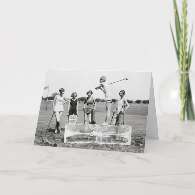 Tarjeta Chicas de la aleta que juegan a Golf, 1926 (Anverso)