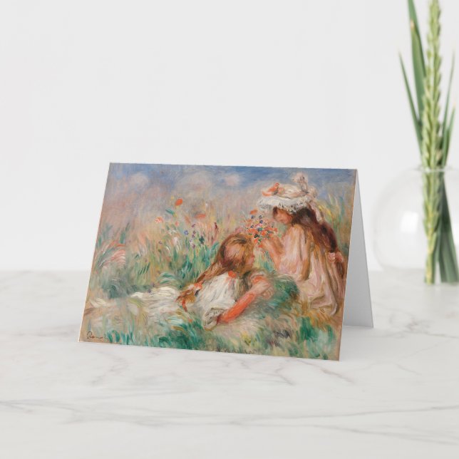 Tarjeta Chicas de la hierba | Pierre-Auguste Renoir (Anverso)