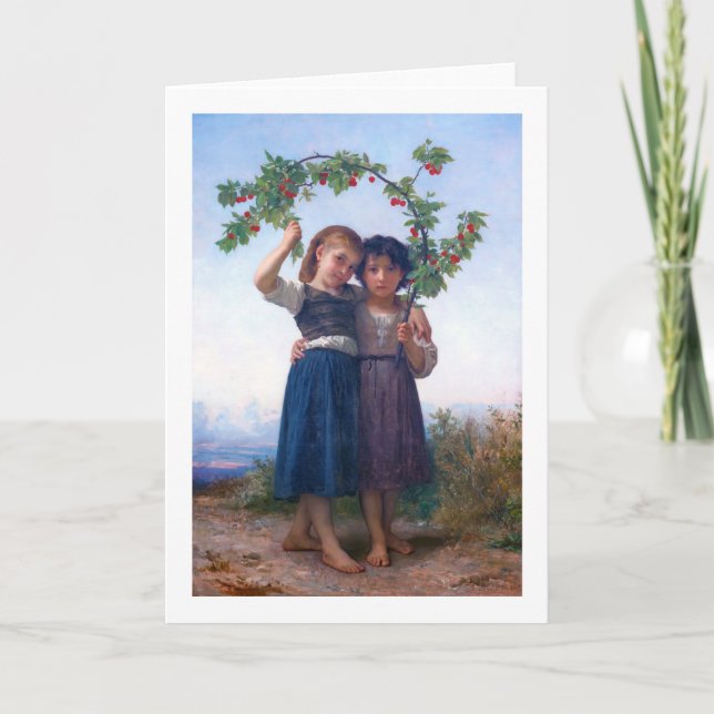 Tarjeta Chicas de la Subdivisión de Cerezos, Bouguereau (Anverso)