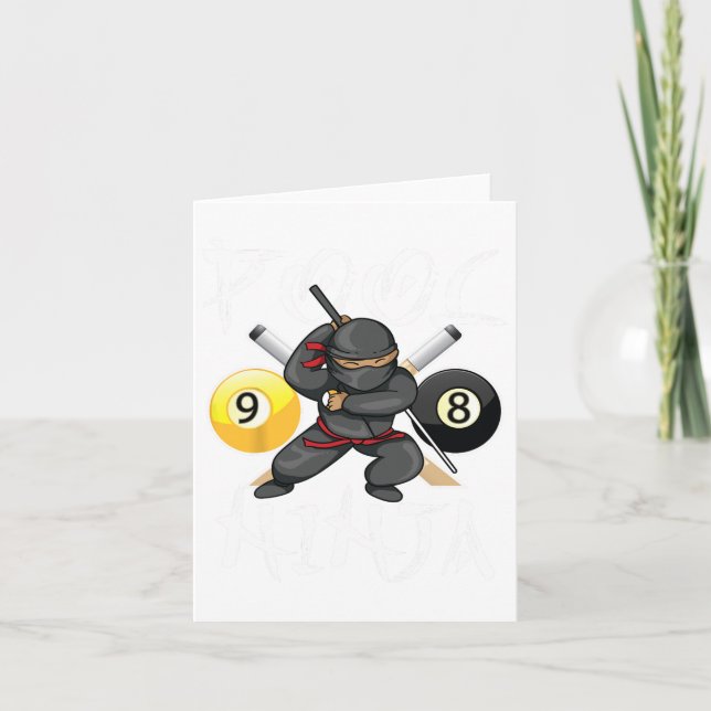 Tarjeta Chicas de niños Ninja Cute Pocket Billiards (Anverso)