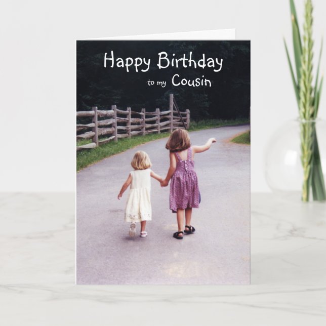 Tarjeta Chicas de Personalizable de primos de cumpleaños e (Anverso)