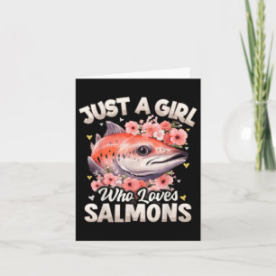 Tarjeta Chicas De Pescado Salmón: Mujeres Sólo Una Chica Q