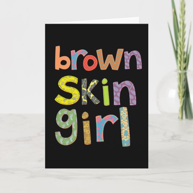 Tarjeta Chicas de piel marrón Chicas mujeres afro reina (Anverso)