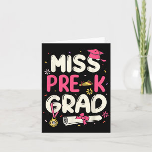Tarjeta Chicas de pregrado de preescolar de Miss Prek