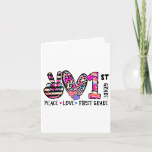 Tarjeta Chicas de primer grado de Peace Love Equipo de pri