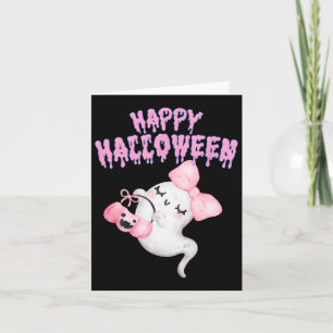 Tarjeta Chicas de ropa de abrigo rosado de Halloween
