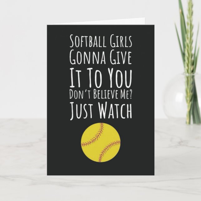 Tarjeta Chicas De Softbol Cartan A Jugador De Equipo Para  (Anverso)