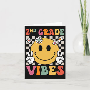 Tarjeta chicas de Vibes de 2º Grado Retro Sonríe Equipo de