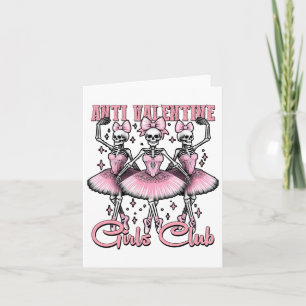 Tarjeta Chicas del club anti San Valentín Esqueletos de co