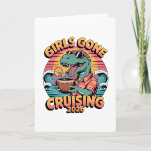 Tarjeta Chicas Dinosaurio de Crucero 2026 Vacaciones de Cr
