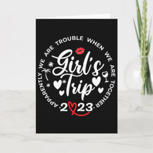 Tarjeta Chicas Divertidas Viaje Coincidente Vacaciones Fin