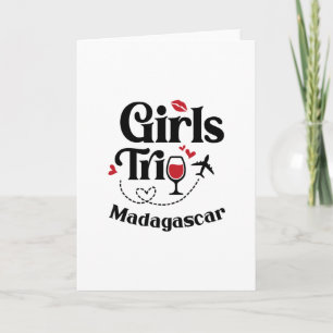 Tarjeta Chicas Divertidas Vino Viaje Madagascar Vacaciones