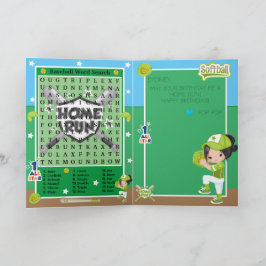 Tarjeta Chicas divertidos Búsqueda de palabras en Softball