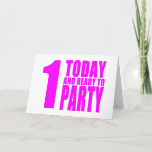 Tarjeta Chicas divertidos Cumpleaños 1 hoy y listo para Fi