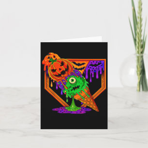Tarjeta Chicas divertidos de Halloween Béisbol con crema d