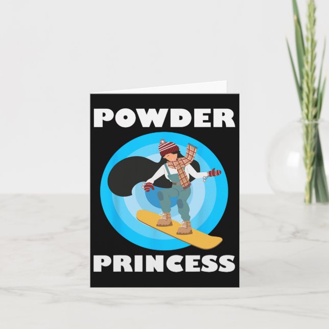 Tarjeta Chicas divertidos en Snowboard Powder Princess (Anverso)