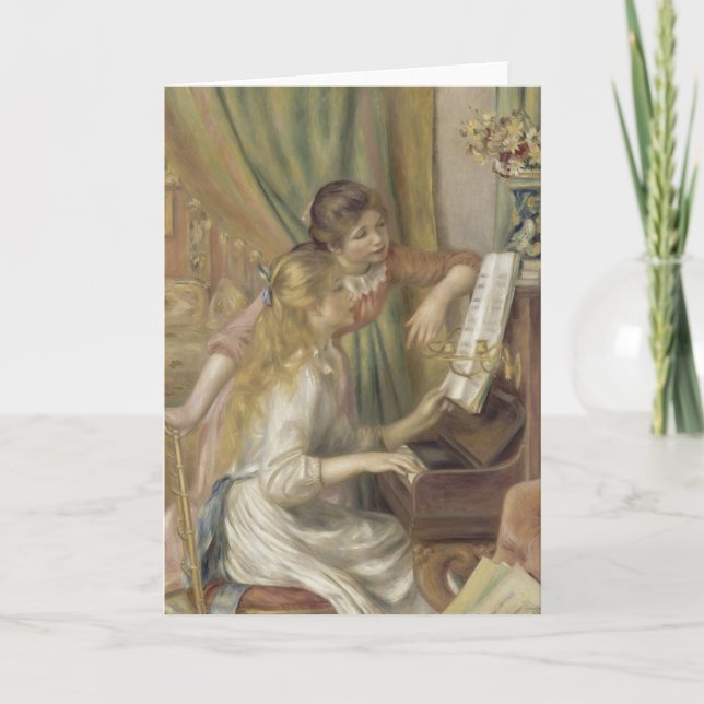 Tarjeta Chicas en la pintura impresionista de Piano Renoir (Anverso)
