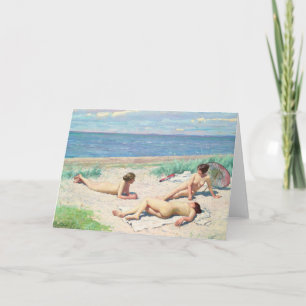 Tarjeta Chicas en la playa   Paul Fischer
