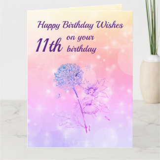 Tarjeta Chicas Felices 11º saludo de cumpleaños