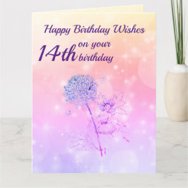 Tarjeta Chicas Felices saludo de cumpleaños número 14