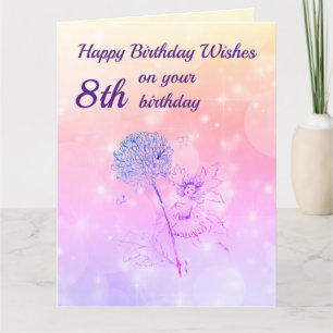 Tarjeta Chicas Feliz 8° cumpleaños saludo