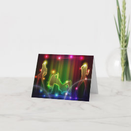 Tarjeta Chicas fiestas Modernas y modernas luces neón