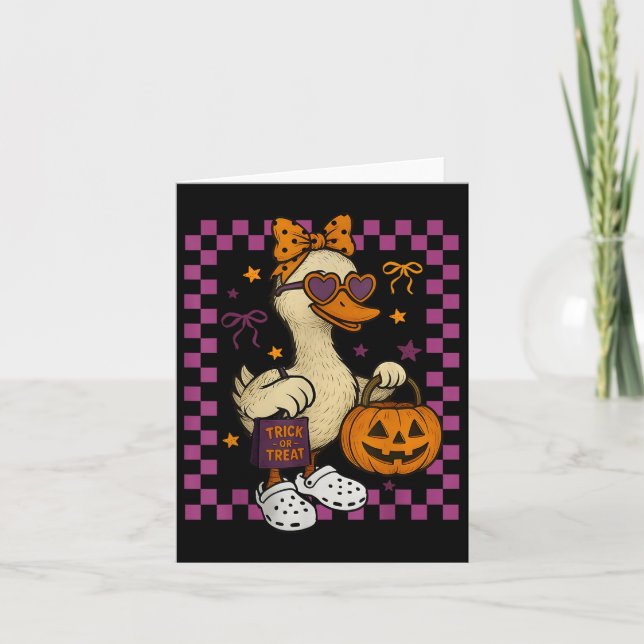 Tarjeta Chicas Goose Halloween Spooky Goosey Silly Goose P (Anverso)