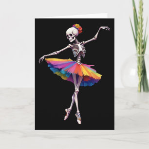 Tarjeta Chicas Halloween Dancing Skeleton Rainbow Lle
