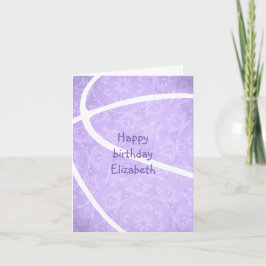 Tarjeta chicas lilac violeta baloncesto feliz cumpleaños