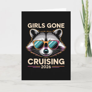 Tarjeta Chicas Mapache Basura Fuera de Crucero Vacaciones 