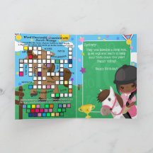 Chicas marrones Mensaje secreto ecuestre Cumpleaño