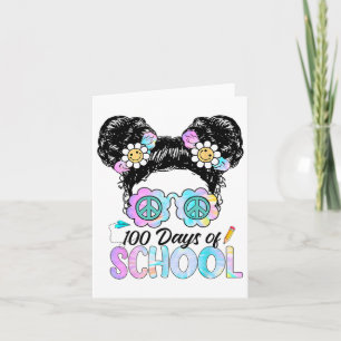 Tarjeta Chicas más inteligentes, 100 días, Messy Bun Hair 
