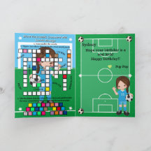 Chicas Mensaje secreto de fútbol Feliz cumpleaños