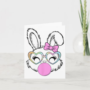 Tarjeta Chicas Mujeres Conejo Bunny Cara Rosa Coquette Laz