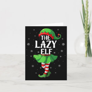 Tarjeta Chicas Mujeres Navidad Elfo Perezoso Equipo Elfo N