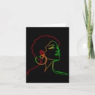 Tarjeta Chicas Mujeres Reina Negra Afro Melanina Goteando