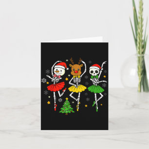 Tarjeta Chicas Navidad Ballet Esqueleto Bailarina Mujeres 