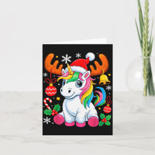 Tarjeta Chicas Navideñas Lindas Mujeres Unicornio Ciervo N