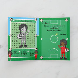 Tarjeta Chicas negros Búsqueda de palabras Feliz cumpleaño