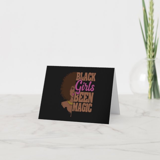 Tarjeta Chicas negros fueron regalos mágicos de reina afri (Anverso)