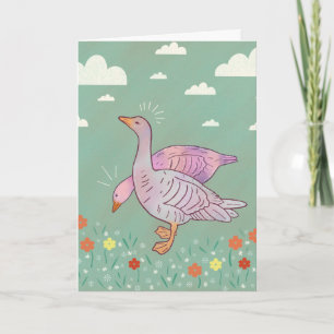 Tarjeta Chicas ocas Duo de ocas caprichosas del arte pop